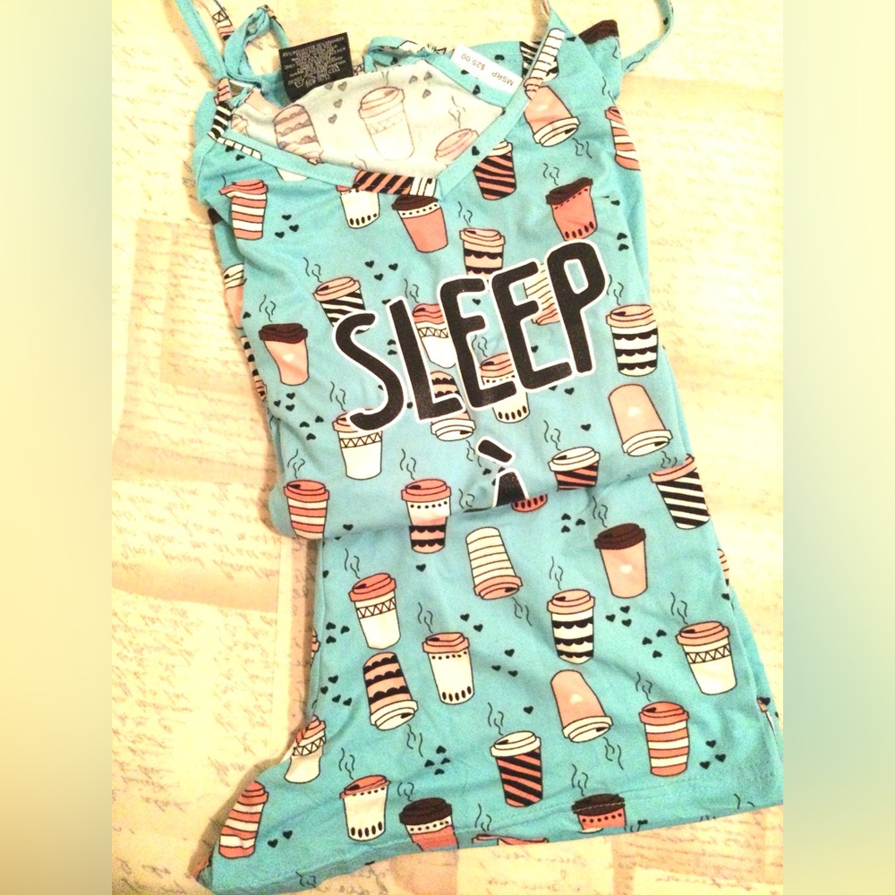 Woman’s Sleepwear Set with Latte Graphic Print